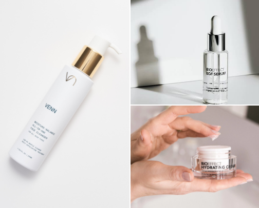 Skincare I actually use every day cover photo collage