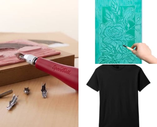 Printmaking on a Tshirt! cover photo collage