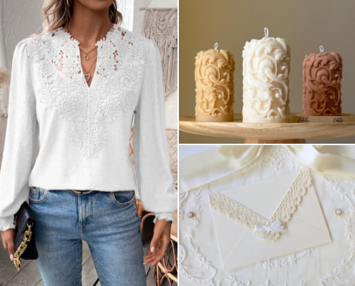 Lace Revival: Feminine Fashion & Romantic Home Decor cover photo collage