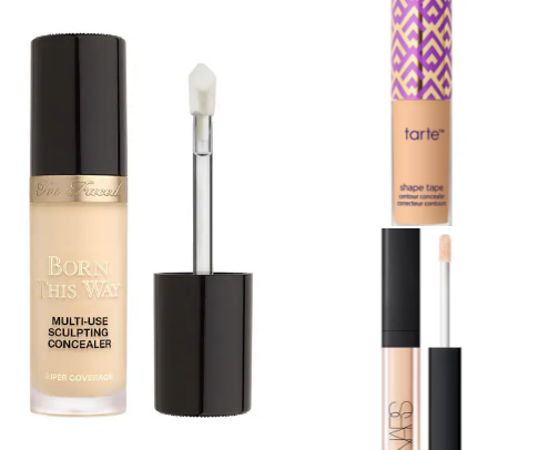 Concealer, Bronzer, Highlighter and contour cover photo collage