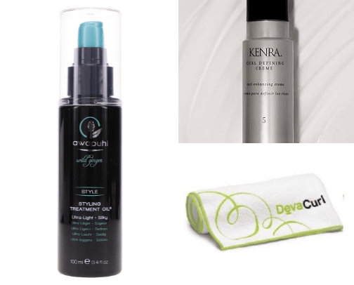 Curly hair products cover photo collage