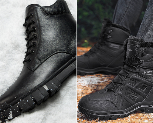 Mens winter boots cover photo collage