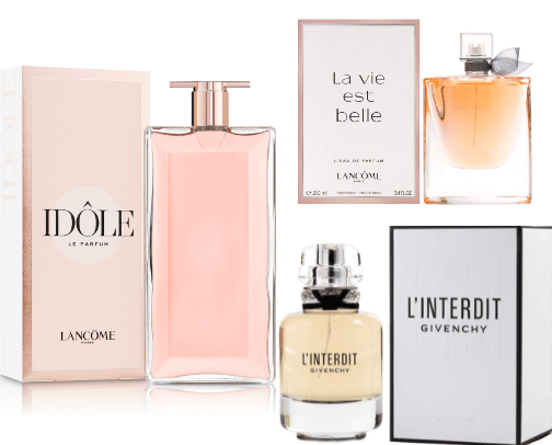 Women's perfumes cover photo collage
