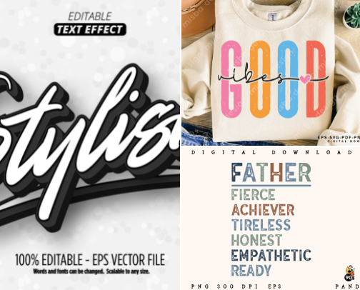 Minimal Text SVG cover photo collage
