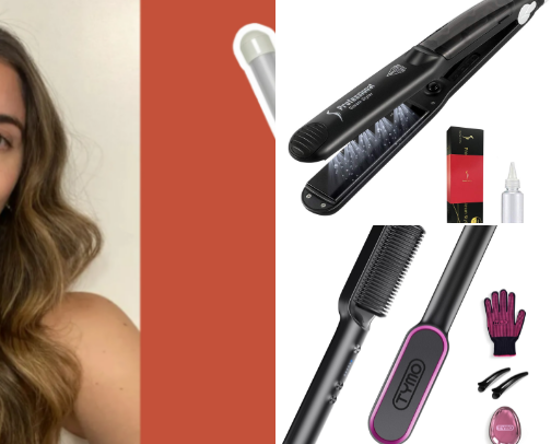 Hair styling tools cover photo collage