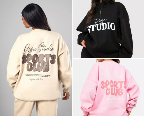 boohoo sweatshirt picks - use code PIPPA for money off your entire order! cover photo collage