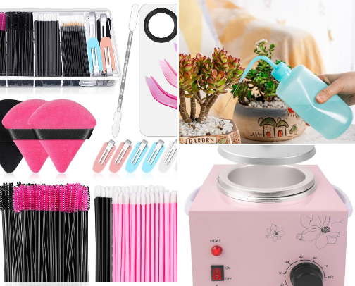 Esthetician supplies cover photo collage