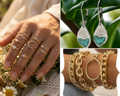 The Desert Boho Jewelry Edit: Gold, Turquoise & Artisanal Finds ✨ cover photo collage
