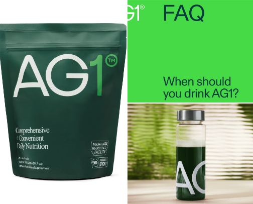 AG1 daily Nutrition cover photo collage
