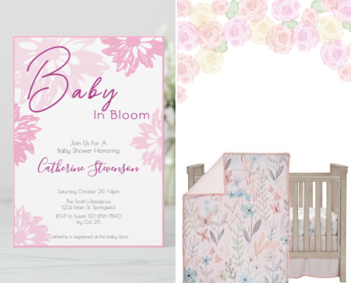 Baby in Bloom Baby shower Ideas cover photo collage