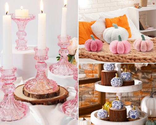 Pink fall decor 2025 cover photo collage