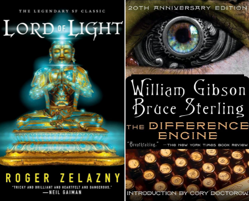 TOP books and authors mixing sci-fi, fantasy, noir, cyberpunk, and more. cover photo collage