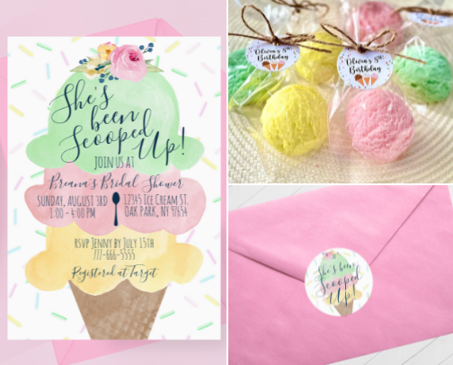 Scooped Up Ice Cream Bridal Shower Ideas cover photo collage