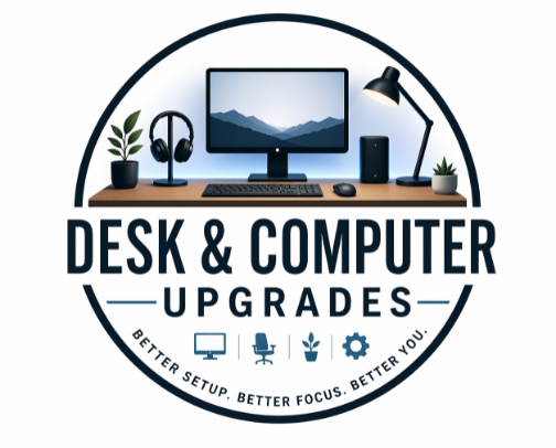 Desk & Computer Upgrades That Make You Actually Want to Sit Down and Get Things Done Productivity Setup Essentials & Workspace Gear #ad cover photo collage