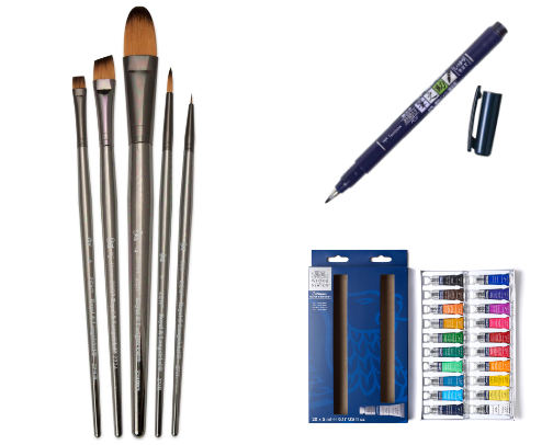 art supplies for hobbyists cover photo collage