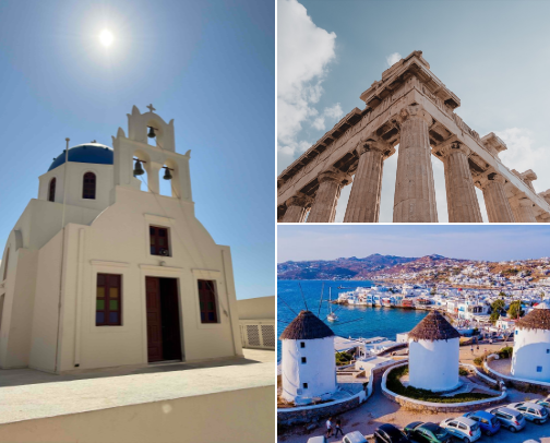 Places to visit in the Greek Isles—cruise trips you’ll love! cover photo collage