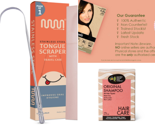 Products you'll find in my low-
tox bathroom cover photo collage