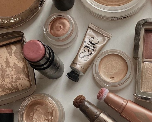 makeup & skincare essentials cover photo collage