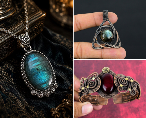 Powerful Witchy Jewelry, Protection Amulets, Crystal Necklaces & Magical Accessories cover photo collage