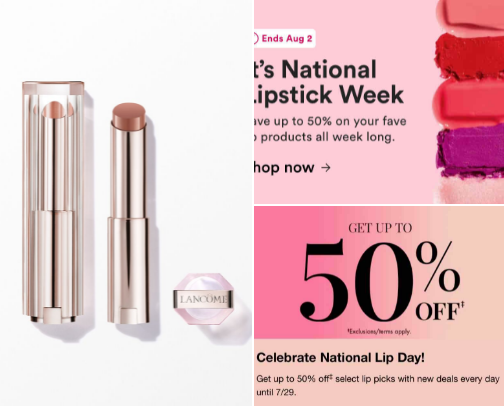 July 29th 2025 National Lipstick Day! Deals and Steals! 💋💄 cover photo collage
