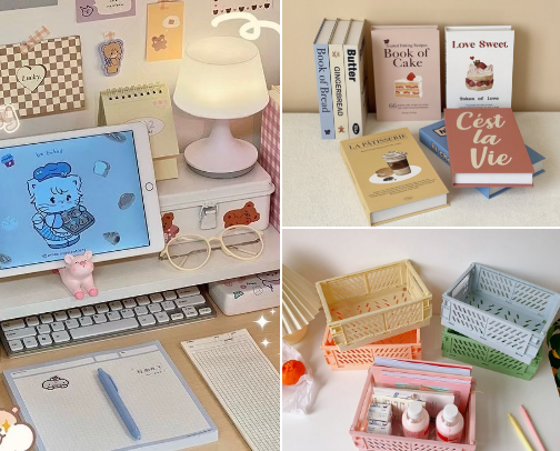 What's On My Desk (Cozy Pastel Set-Up) cover photo collage