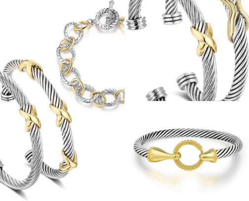 Two Tone Metal Jewelry cover photo collage