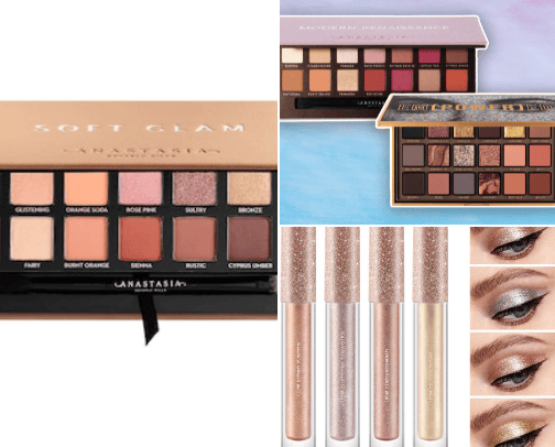 Eyeshadow products cover photo collage