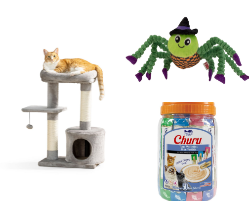 Best cat treats, toys, and food. cover photo collage