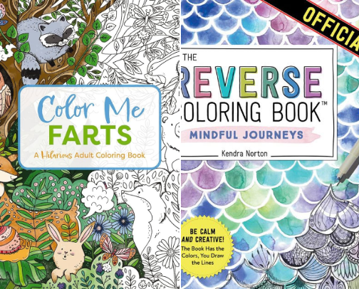 When you're bored with "cozy" coloring books cover photo collage