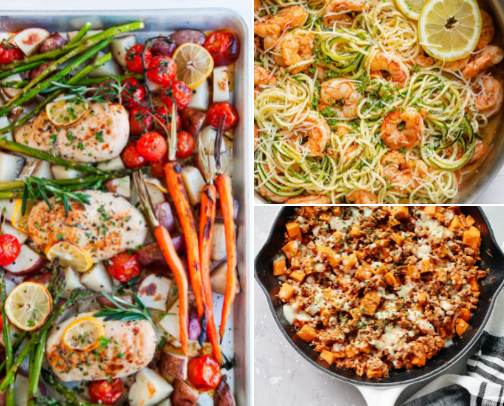 My Go-To, 30 Minute Dinners cover photo collage