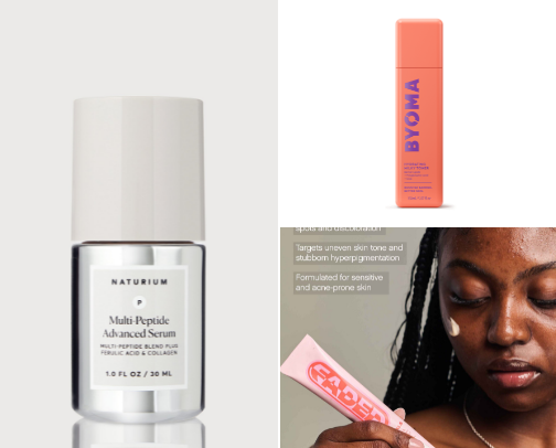Skincare products id die for cover photo collage
