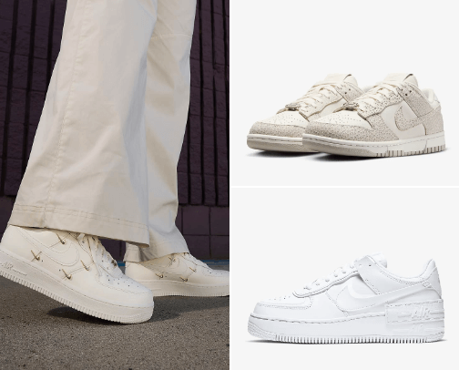 Womans sneakers cover photo collage