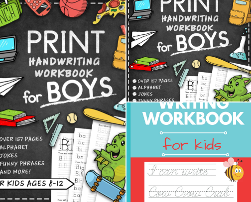 PDF Free - Cursive Handwriting Workbook for Kids Ages 8-12 with Jokes & Riddles for Boys: Penmanship Practice Paper and Script Writing Book for Beginners companion picks for fun cursive practice cover photo collage