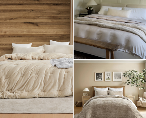 Cozy winter bedding cover photo collage
