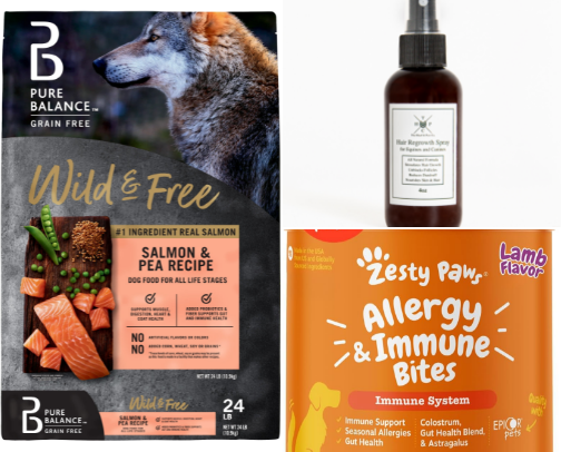 Dog hair loss/allergy issues cover photo collage