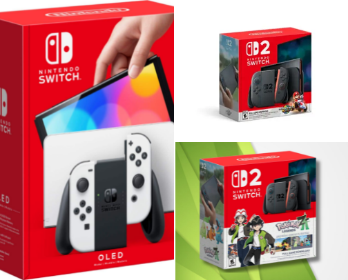 My beloved Nintendo switch 1 and 2 console and accessories cover photo collage