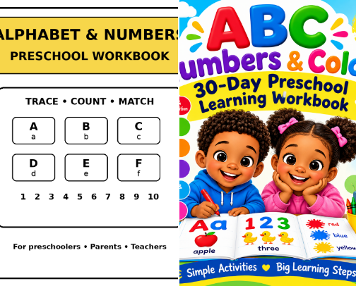 30_day preschool workbook cover photo collage