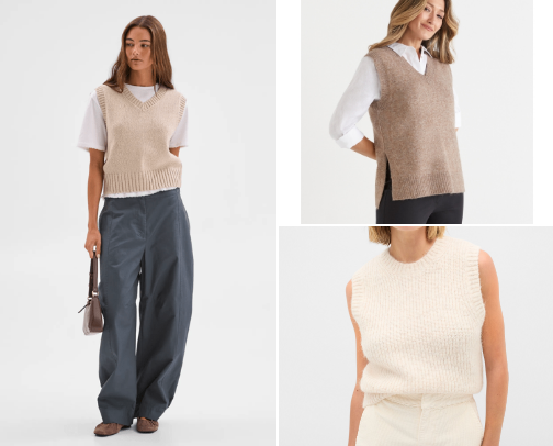 KNIT VESTS: AW26 cover photo collage