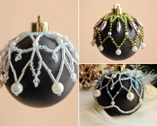 Beaded Ornament Cover Patterns for Christmas – DIY Tutorials and Holiday Craft Ideas cover photo collage