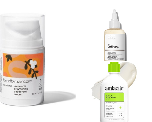 UNDERARM BRIGHTENING. I rotate these in my routine. cover photo collage