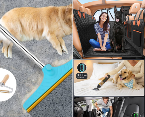 Best Hair Removers & Hacks for Stubborn Dog Hair cover photo collage