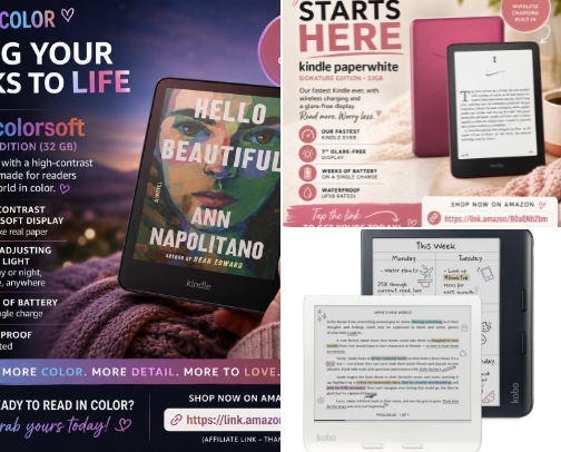 The best Electronic book Readers and accessories I have loved!!! cover photo collage