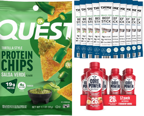 Favorite protein snacks! cover photo collage