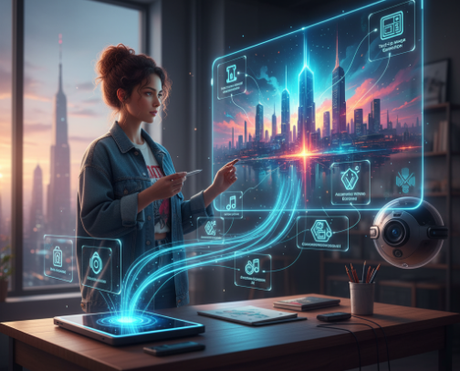AI Content Creator cover photo collage