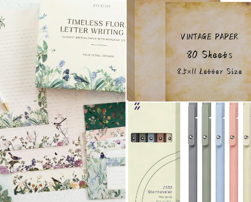 Pen Pal Essentials: Cute Stationery, Happy Mail & Letter Writing Supplies. cover photo collage