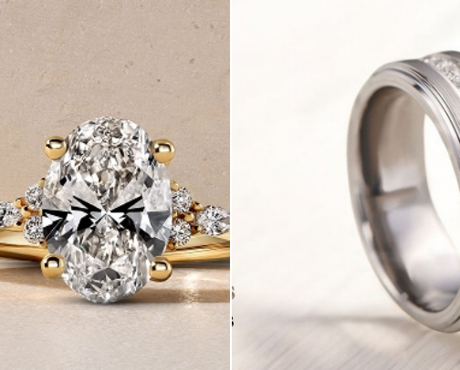 Gold rings cover photo collage