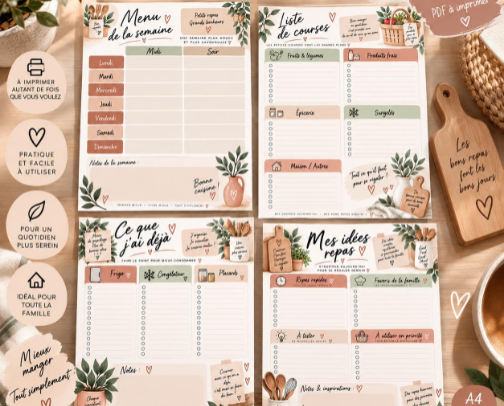 ✨ Mes pépites digitales à imprimer : planners, jeux & jolis PDF cover photo collage