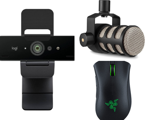 My Gaming and Streaming setup! It can be a little overwhelming once you start streaming, podcasting and creating content. Especially if you are on a budget. These items have all worked out well for me from starting out with nothing to getting paid jobs! cover photo collage
