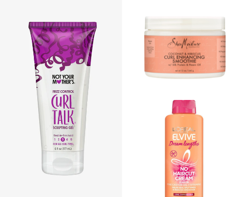 Curly hair products cover photo collage