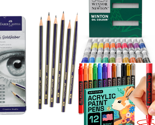 Art Supplies for Artist cover photo collage